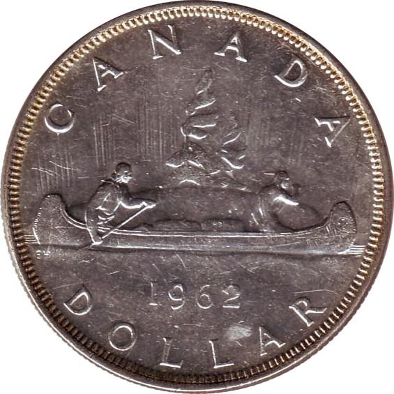 A Canadian silver dollar coin