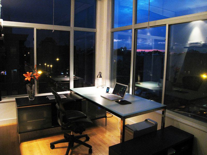 A laptop on a desk at home